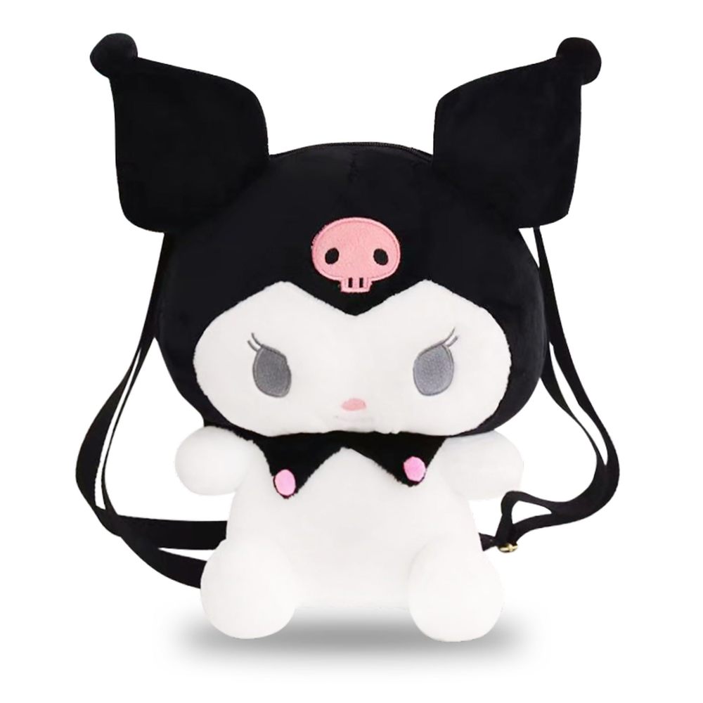 Anime Kuromi Kids Plush Backpack Cartoon Black Cute Rabbit Teens Girls Boys🤎